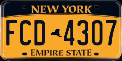 NY license plate FCD4307