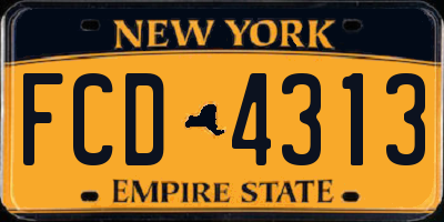 NY license plate FCD4313