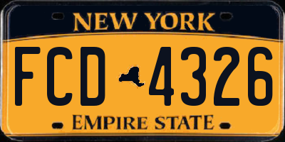 NY license plate FCD4326