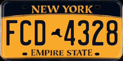 NY license plate FCD4328
