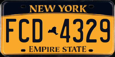 NY license plate FCD4329