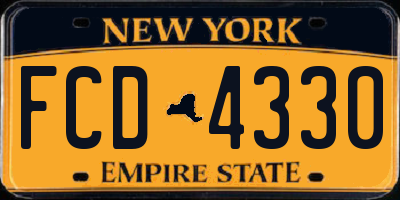 NY license plate FCD4330