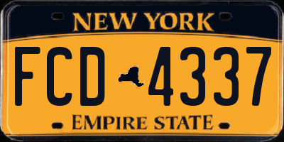 NY license plate FCD4337