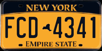 NY license plate FCD4341