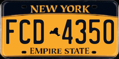 NY license plate FCD4350
