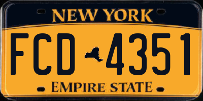 NY license plate FCD4351