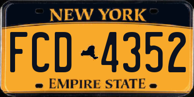 NY license plate FCD4352