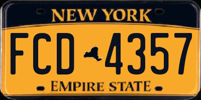 NY license plate FCD4357