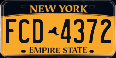 NY license plate FCD4372