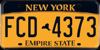 NY license plate FCD4373
