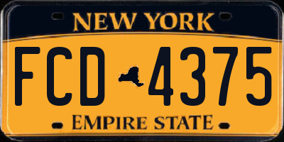NY license plate FCD4375