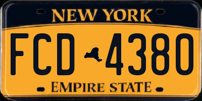 NY license plate FCD4380