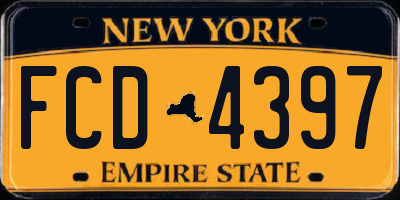 NY license plate FCD4397