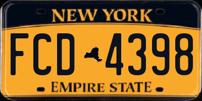 NY license plate FCD4398