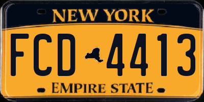 NY license plate FCD4413