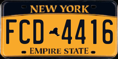 NY license plate FCD4416