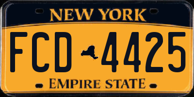 NY license plate FCD4425