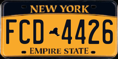 NY license plate FCD4426