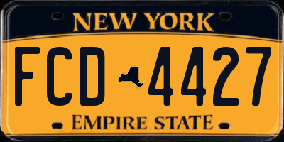 NY license plate FCD4427