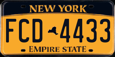 NY license plate FCD4433