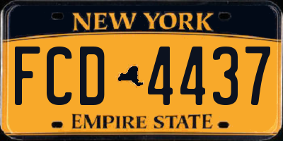 NY license plate FCD4437