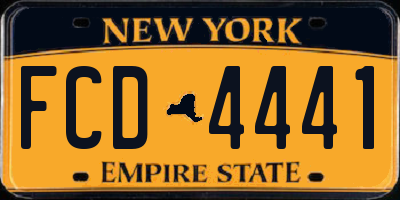 NY license plate FCD4441