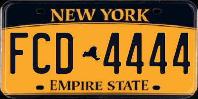 NY license plate FCD4444
