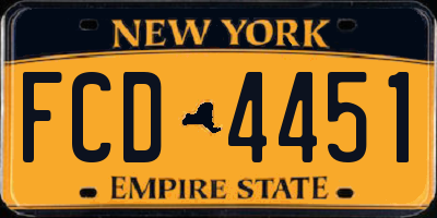 NY license plate FCD4451
