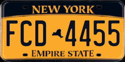 NY license plate FCD4455