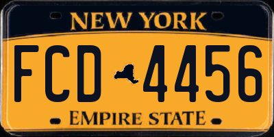 NY license plate FCD4456
