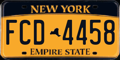 NY license plate FCD4458