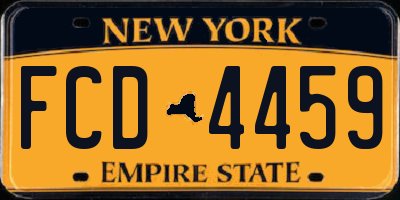NY license plate FCD4459
