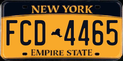 NY license plate FCD4465