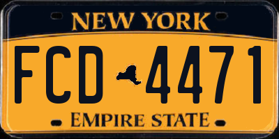 NY license plate FCD4471