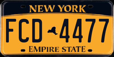 NY license plate FCD4477
