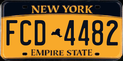NY license plate FCD4482