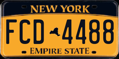 NY license plate FCD4488