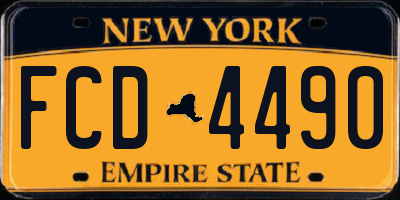 NY license plate FCD4490