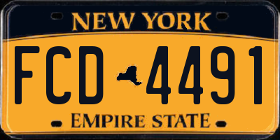 NY license plate FCD4491