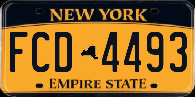NY license plate FCD4493