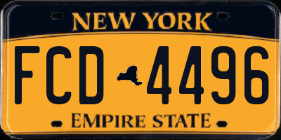 NY license plate FCD4496