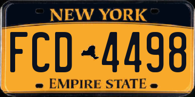 NY license plate FCD4498