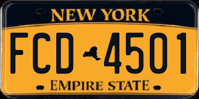 NY license plate FCD4501