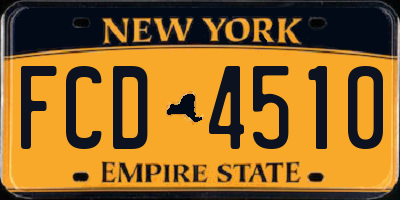 NY license plate FCD4510
