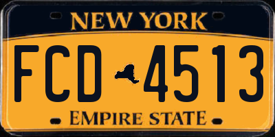 NY license plate FCD4513