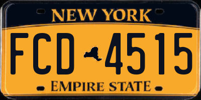 NY license plate FCD4515