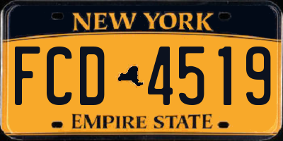 NY license plate FCD4519