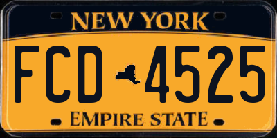 NY license plate FCD4525