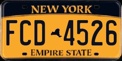 NY license plate FCD4526