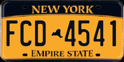 NY license plate FCD4541